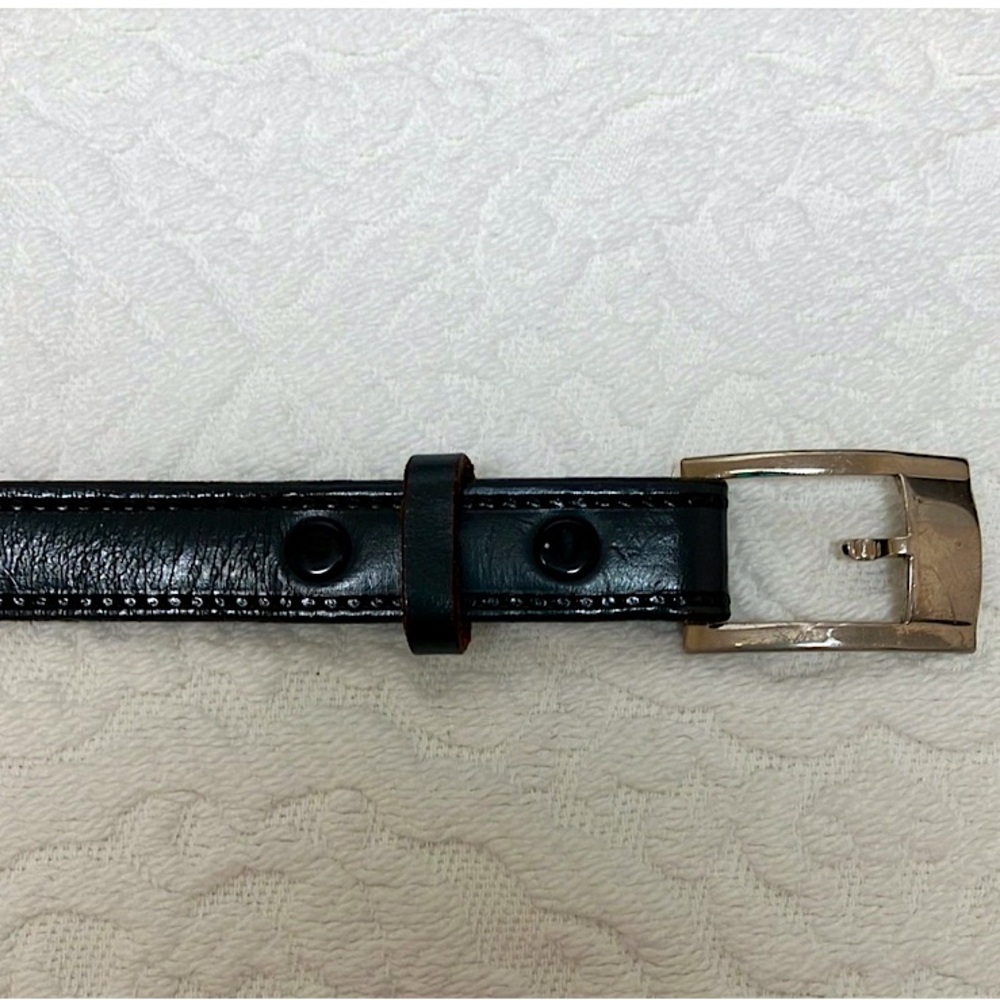 Hickok Sierra vintage saddle leather belt hand rubbed, black/gray, silver